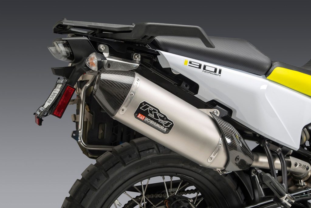 790/890 Adventure 19-23 / 22-23 Norden 901 RS-4 Stainless Slip-On Exhaust, w/ Stainless Muffler · Lateral