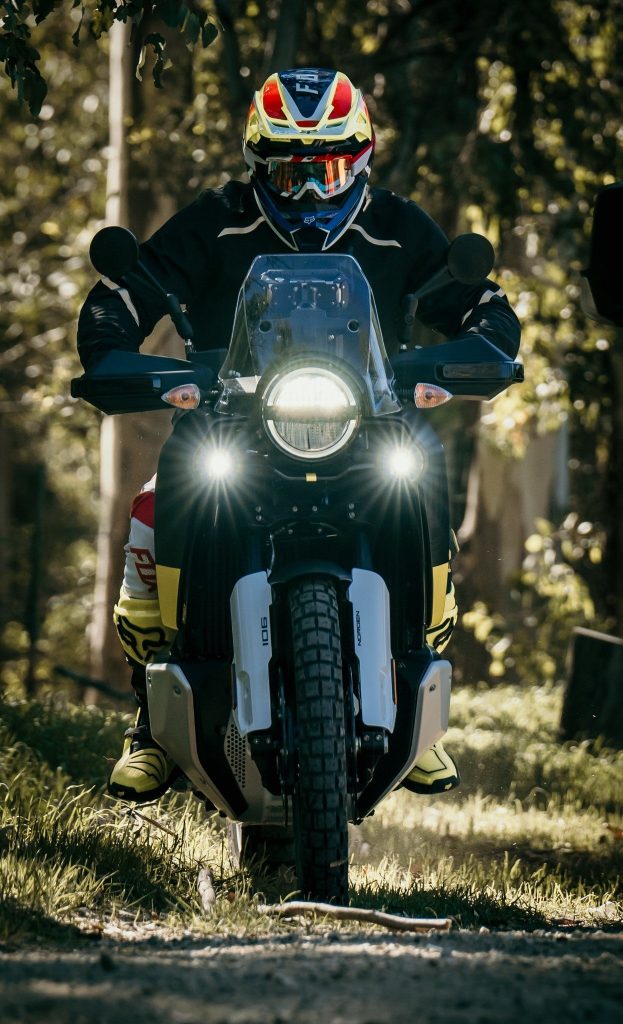 790/890 Adventure 19-23 / 22-23 Norden 901 RS-4 Stainless Slip-On Exhaust, w/ Stainless Muffler · Frontal