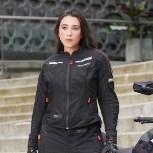 Chaqueta Moto Genesis Pro Verano Negra Mujer