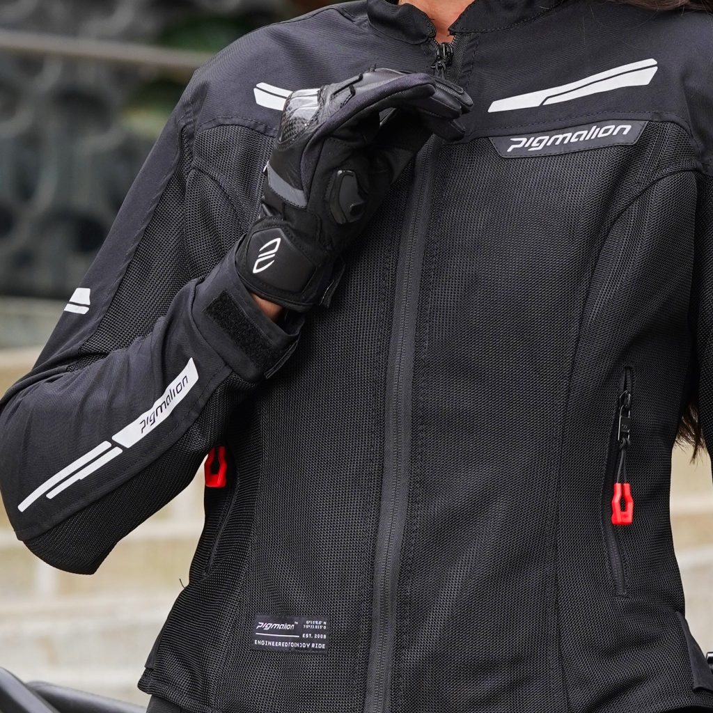 Chaqueta Moto Genesis Pro Verano Negra Mujer · Frontal