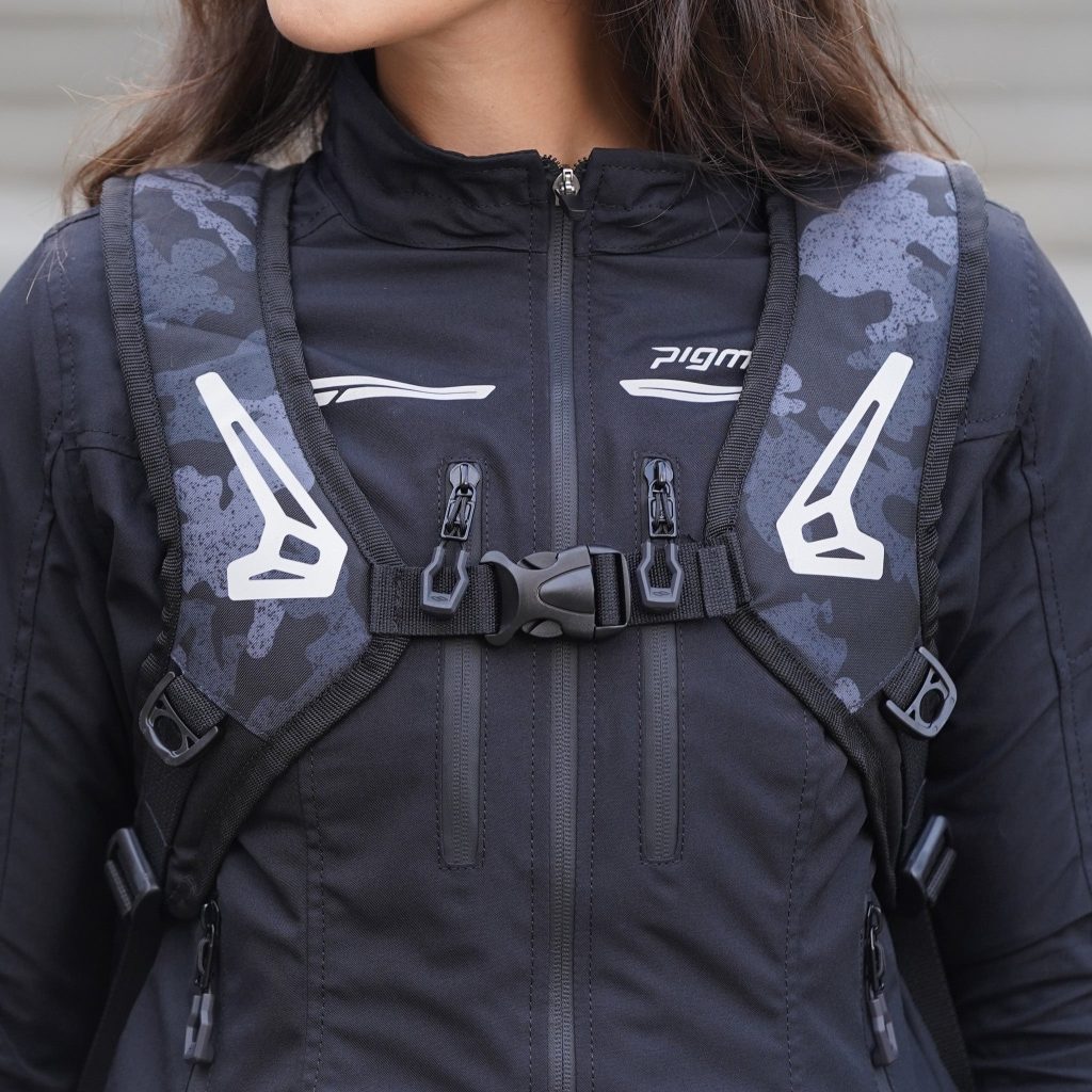 Motomorral Impermeable Camo Gris · Trasera